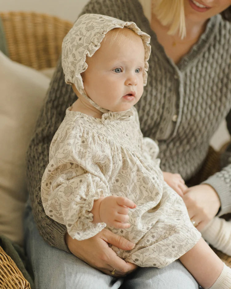 Woven Ruffle Bonnet | Winter Floral | Quincy Mae