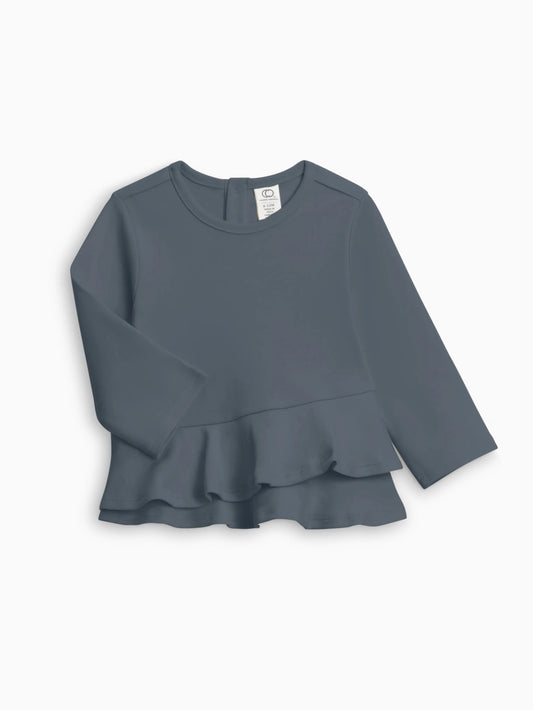 Edith Ruffle Hem Top | Harbor