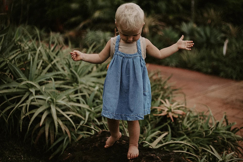 The Oversized Denim Pinafore- The Simple Folk – Wild Baby